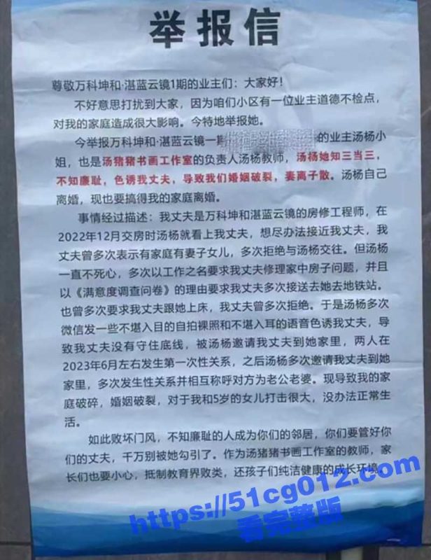 浙江宁波江北区 汤猪猪书画工作室 汤杨 知三当三同时涉足三个家庭 被三位妻子联名举报 露脸性爱视频曝光!-51吃瓜网